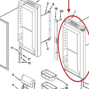 Whirlpool Part# 13094737SQ FIP Door (OEM) SS