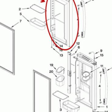 Whirlpool Part# 13107811SQ FIP Door (OEM) MS