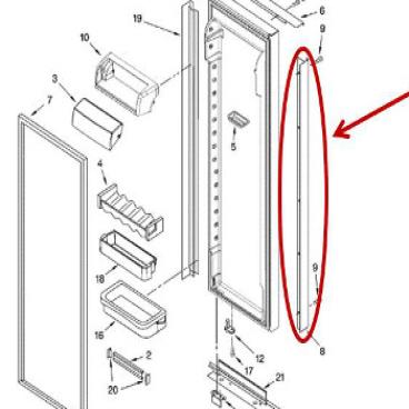 Whirlpool Part# 2223821B Handle (OEM)