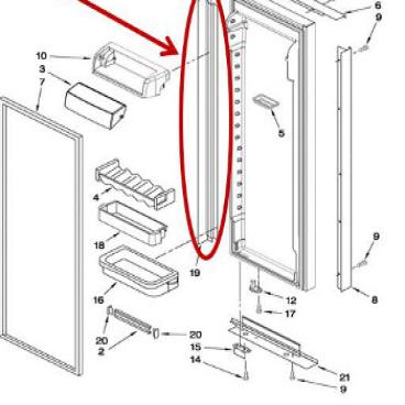 Whirlpool Part# 2223824B Door Trim (OEM)