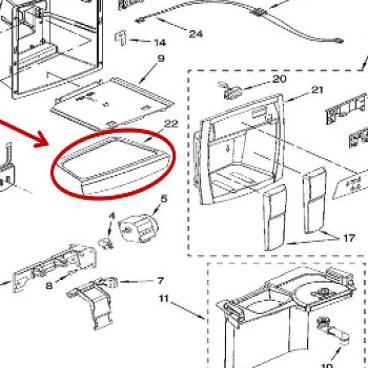 Whirlpool Part# 2305253T Housing Tray (OEM) Biscuit