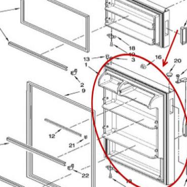 Whirlpool Part# 2316342W FIP Door (OEM) White