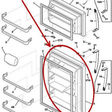 Frigidaire Part# 240410134 Door Assembly (OEM)