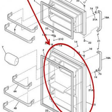 Frigidaire Part# 240415502 Door Assembly (OEM)