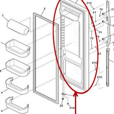 Frigidaire Part# 240451913 Door Assembly (OEM) White