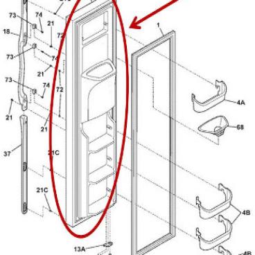 Frigidaire Part# 241668153 Door Assembly (OEM)