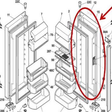 Frigidaire Part# 242185654 Door Assembly (OEM)