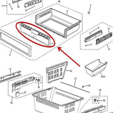 GE Part# WR32X10660 Tray Cover (OEM) Upper/Inner