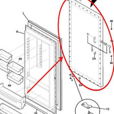 Frigidaire Part# 297316750 Door Panel (OEM) Outer