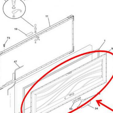 Frigidaire Part# 297376000 Door Panel (OEM) Outer