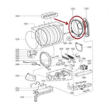 LG Part# 3044EL0002K Drum Tub (OEM) Rear