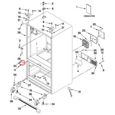 Amana AFI2539ERB00 Center Door Hinge - Genuine OEM