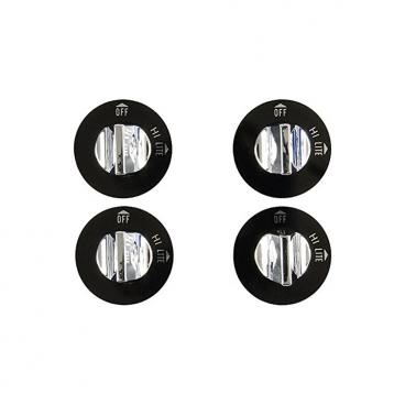 Magic Chef BT16JK-4TZ Range Burner Knob Kit (Black/Stainless) - Genuine OEM