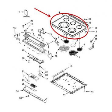 Whirlpool WEE745H0FE2 Replacement Cooktop - Genuine OEM