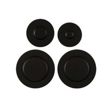 Whirlpool WFG510S0HS1 Range Burner Cap Kit (Black) - Genuine OEM