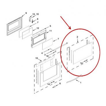 Whirlpool WGG755S0BH00 Outer Door Glass-Panel (black) - Genuine OEM