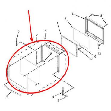 Whirlpool WOD51EC0AB03 Outer Door Glass Assembly - Genuine OEM