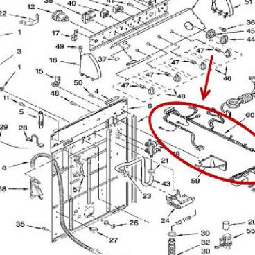 Whirlpool Part# 3957358 Wire Harness (OEM)