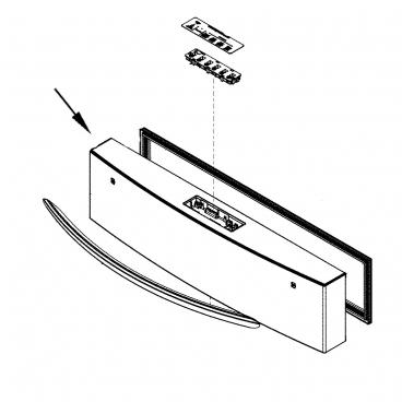 Frigidaire Part# 5304519047 Door Assembly (Middle Drawer, Stainless) - Genuine OEM