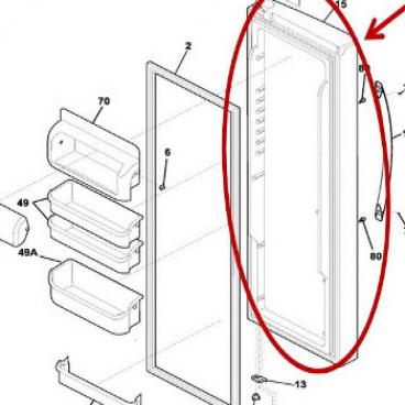 Frigidaire Part# 807460171 Door Assembly (OEM)