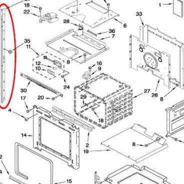 Whirlpool Part# 8303678WH Mounting Rail (OEM)