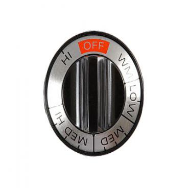 GE JBS16GK2 Burner Control Knob (Black/Stainless) - Genuine OEM