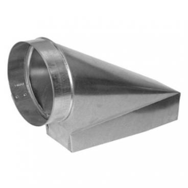 Deflect-o Part# EB34106 End Boot,3 1/4x10x 6 Galvanized 90deg Round to Rectangular Transition (OEM)