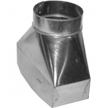 Deflect-o Part# UB6128 Universal Boot, 6inx12inx8in Galvanized Round to Rectangular Transition (OEM)