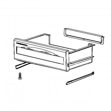 GE Part# WR71X22618 Vegetable Drawer Assembly (Upper) - Genuine OEM