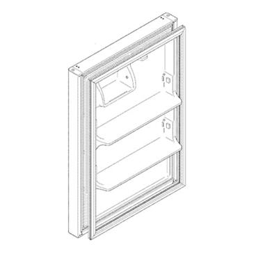 GE Part# WR78X31397 Stainless Fresh Food Door - Genuine OEM