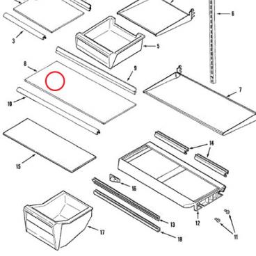 Whirlpool Part# 61005224 Glass (OEM)