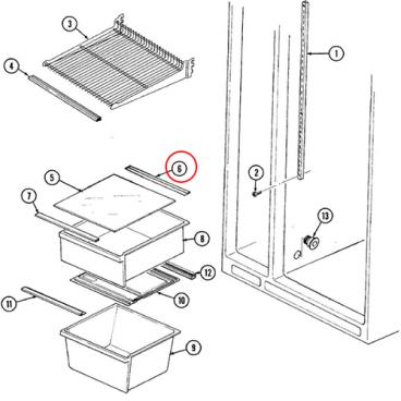 Whirlpool Part# 68157-1 Crisper Pan Seal (OEM)