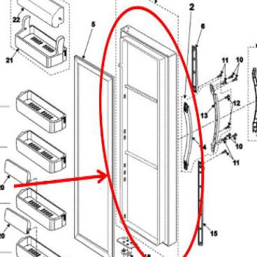 Samsung Part# DA91-01606M Door Foam Assembly (OEM)