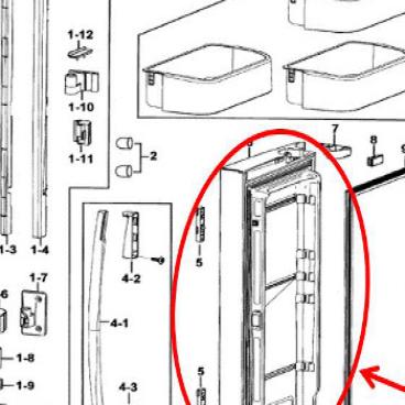 Samsung Part# DA91-02460H Door Foam Assembly (OEM) Left