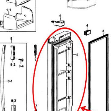 Samsung Part# DA91-02461K Door Foam Assembly (OEM) Right