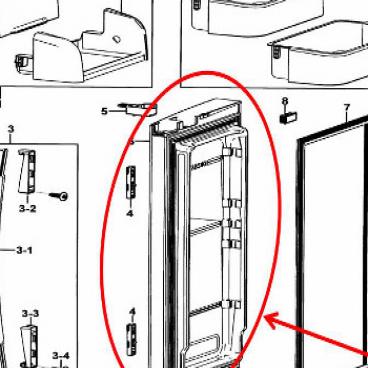 Samsung Part# DA91-02461X Door Foam Assembly (OEM) Right