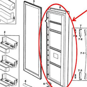 Samsung Part# DA91-02730B Door Foam Assembly (OEM)