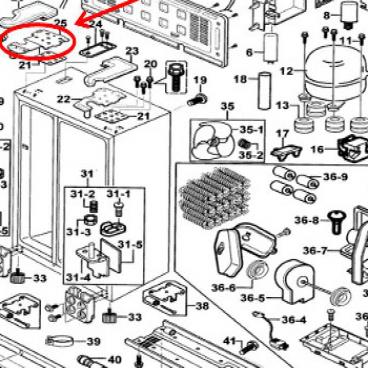 Samsung Part# DA97-03808B Hinge Assembly (OEM) Upper/Left