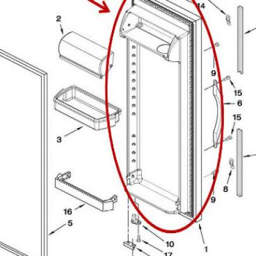 Whirlpool Part# L2206682B FIP Door (OEM) Black