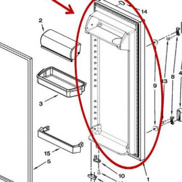 Whirlpool Part# L2263189B FIP Door (OEM) Black