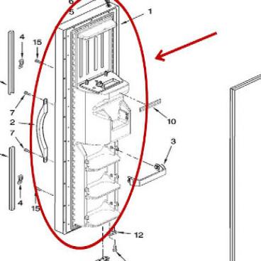 Whirlpool Part# L2263883W FIP Door (OEM) White