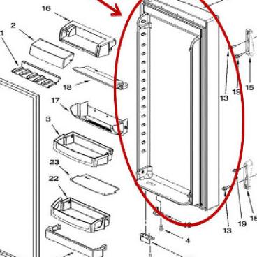 Whirlpool Part# L2303111B FIP Door (OEM) Black