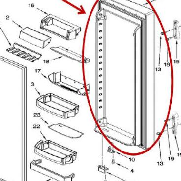 Whirlpool Part# L2303111W FIP Door (OEM) White