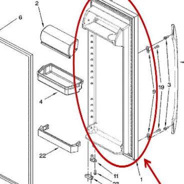 Whirlpool Part# L2307095B FIP Door (OEM) Black