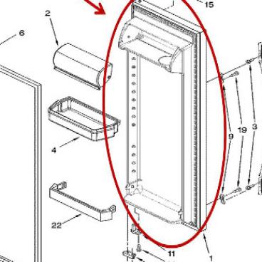 Whirlpool Part# L2307095T FIP Door (OEM) BT