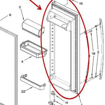 Whirlpool Part# L2307095W FIP Door (OEM) White