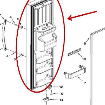 Whirlpool Part# L2327679SAP FIP Door (OEM) MS