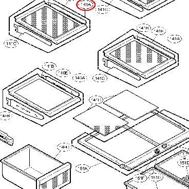 LG Part# AHT33055805 Shelf Assembly,Refrigerator (OEM)