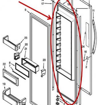 Whirlpool Part# LW10193491 FIP Door (OEM) SS