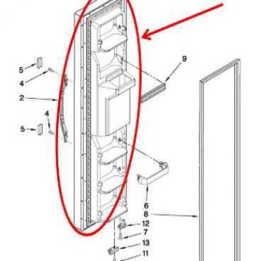 Whirlpool Part# LW10231613 FIP Door (OEM) Black